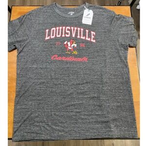 NWT League T-Shirt Mens 2XL Charcoal New Louisville Cardinals College Vault Tee